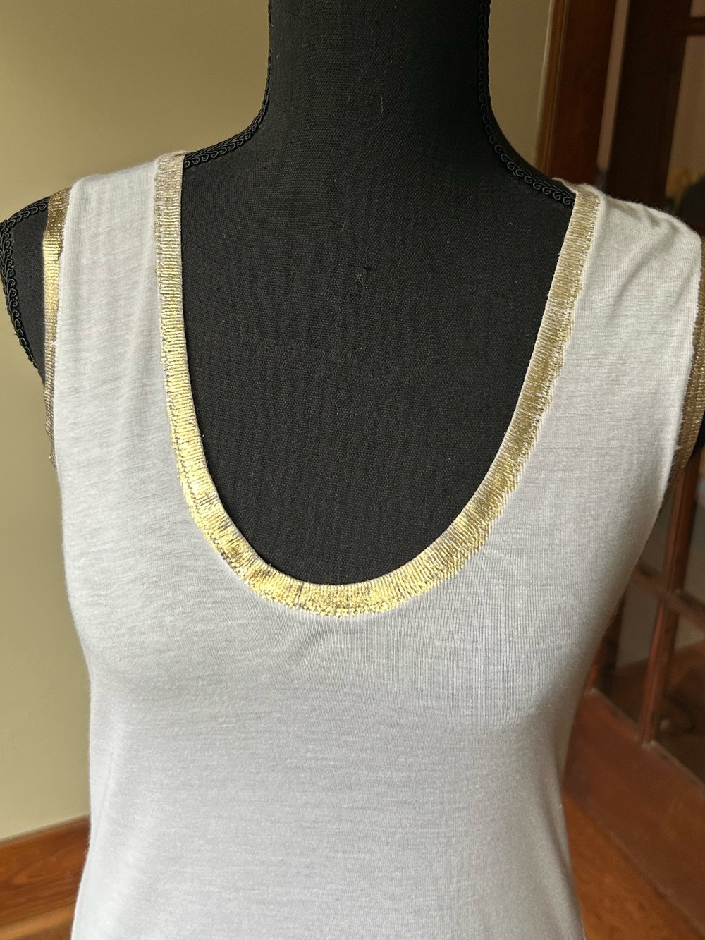 Zadig & Voltaire Scoop-Neck Golden-Foil wrapped Tank - Picture 7 of 11